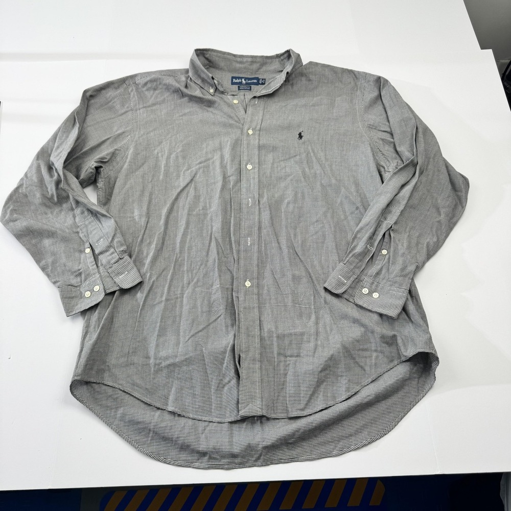 Ralph Lauren Shirt Mens XL Houndstooth Yarmouth Classic Button Down Dress Shirt